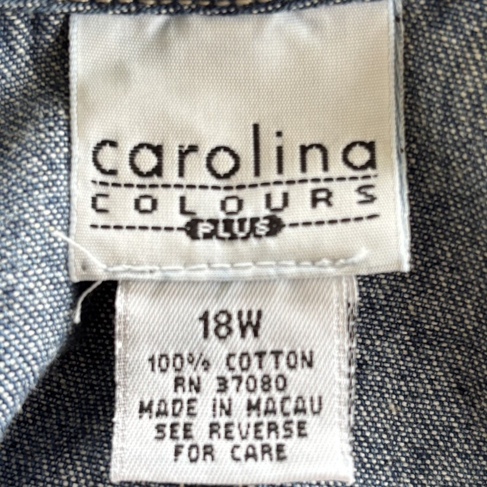 Denim Dress Womens 18W Embroidered Flag Patriotic Carolina Colours Jumper - Picture 10 of 10